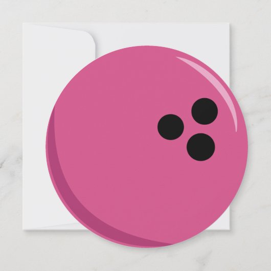 Bowling Ball Pink Birthday Party Kaart (Achterkant)