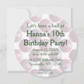 Bowling Ball Pink Party Uitnodiging (Achterkant)