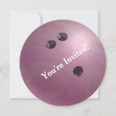 Bowling Ball Pink Party Uitnodiging (Voorkant)