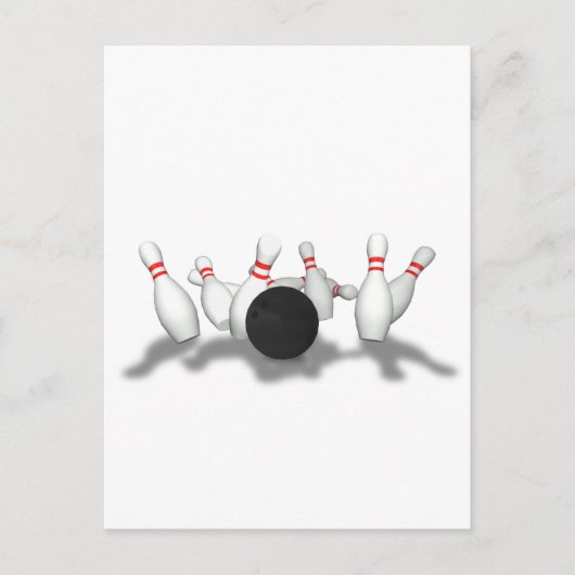 Bowling Ball & Pins: 3D-model: Briefkaart (Voorkant)