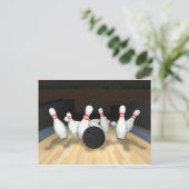 Bowling Ball & Pins: 3D-model: Briefkaart (Staand voorkant)