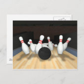 Bowling Ball & Pins: 3D-model: Briefkaart (Voorkant / Achterkant)