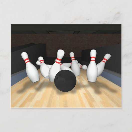 Bowling Ball & Pins: 3D-model: Briefkaart (Voorkant)