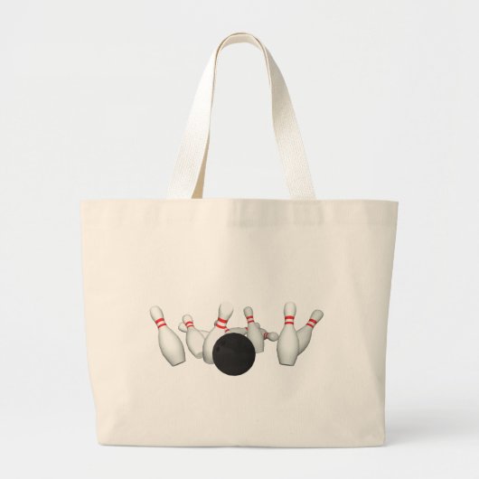 Bowling Ball & Pins: 3D-model: Grote Tote Bag (Voorkant)