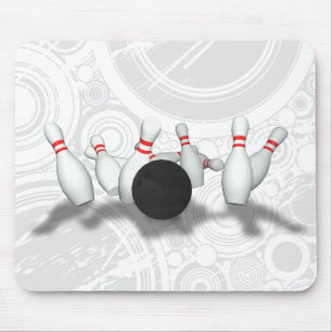 Bowling Ball & Pins: 3D-model: Mousepad Muismat