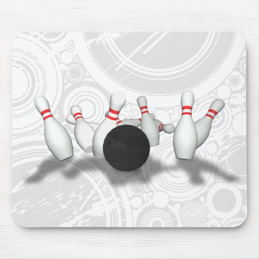 Bowling Ball & Pins: 3D-model: Mousepad Muismat (Voorkant)