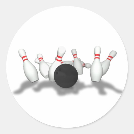 Bowling Ball & Pins: 3D-model: Ronde Sticker (Voorkant)