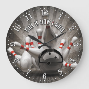 Bowling Ball Pins Man Cave Wall Clock Grote Klok