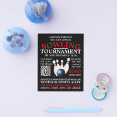 Bowling Ball & Pins, Ten-Pin Bowling Tournament Flyer (Enkel)