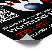 Bowling Ball & Pins, Ten-Pin Bowling Tournament Poster (Hoek)