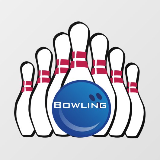 Bowling Ball Pins Window Cling Raamsticker (Vel)