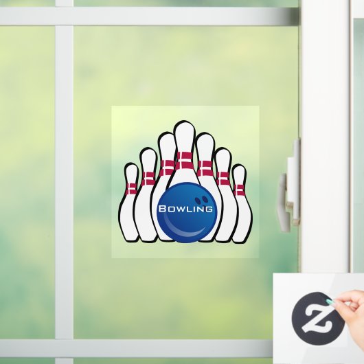 Bowling Ball Pins Window Cling Raamsticker (Huis)