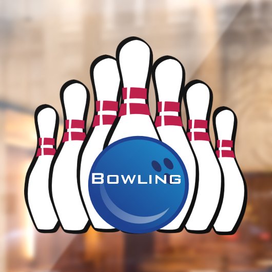 Bowling Ball Pins Window Cling Raamsticker (Vel 2)