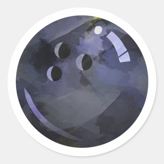 Bowling Ball Ronde Sticker (Voorkant)