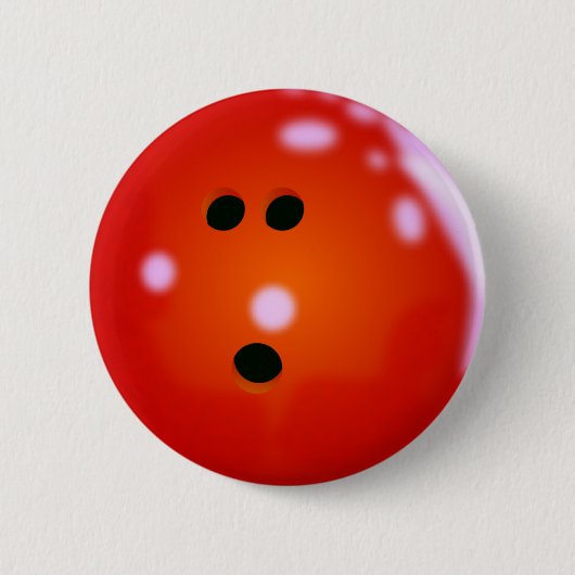 Bowling Ball (rood) Ronde Button 5,7 Cm (Voorkant)