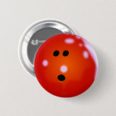 Bowling Ball (rood) Ronde Button 5,7 Cm (Voorkant /achterkant)