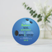 BOWLING BALL ROUND Birthday Party Invitation Kaart (Staand voorkant)