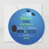 BOWLING BALL ROUND Birthday Party Invitation Kaart (Voorkant)