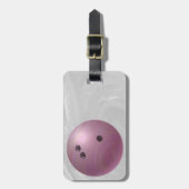 Bowling Ball Roze Bagagelabel (Voorkant verticaal)