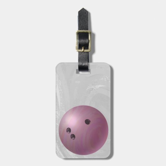 Bowling Ball Roze Bagagelabel (Voorkant verticaal)
