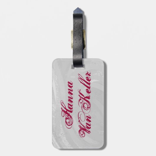 Bowling Ball Roze Bagagelabel (Achterkant verticaal)