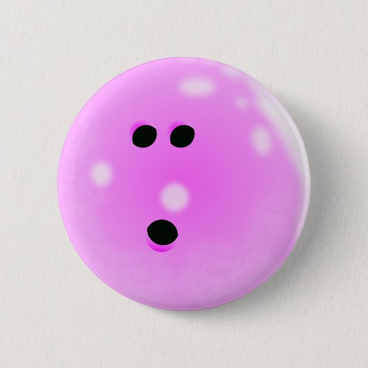 Bowling Ball (roze) Button (Voorkant)