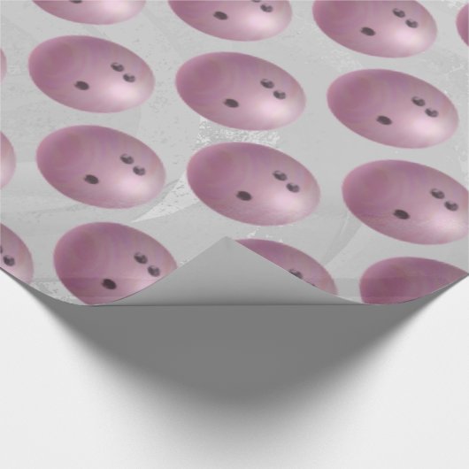 Bowling Ball Roze Cadeaupapier (Hoek)