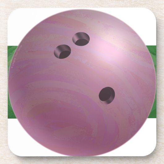 Bowling Ball Roze Drankjes Onderzetter (Voorkant)