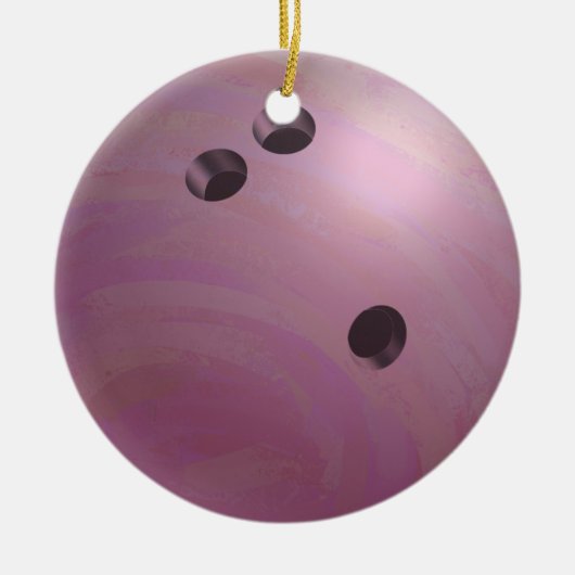 Bowling Ball Roze Keramisch Ornament (Voorkant)
