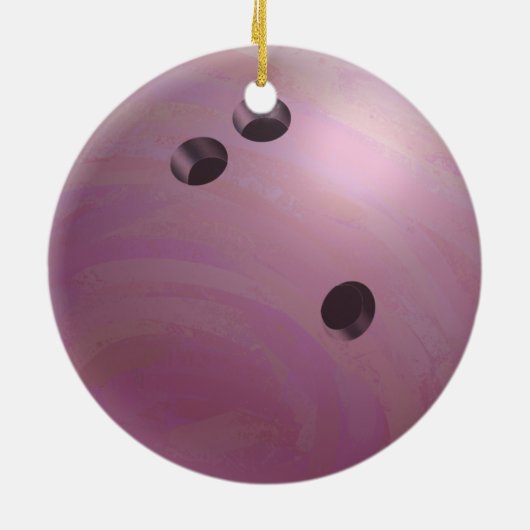 Bowling Ball Roze Keramisch Ornament (Achterkant)