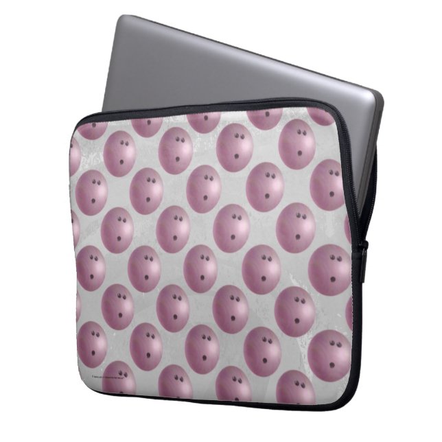 Bowling Ball Roze Laptop Sleeve (Voorkant Links)
