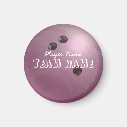 Bowling Ball Roze Magneet (Voorkant)