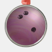 Bowling Ball Roze Metalen Ornament (Voorkant)