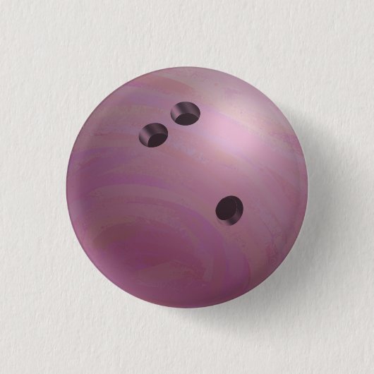 Bowling Ball Roze Ronde Button 3,2 Cm (Voorkant)