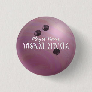 Bowling Ball Roze Ronde Button 3,2 Cm
