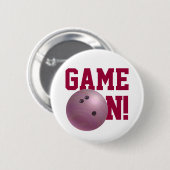Bowling Ball Roze Ronde Button 5,7 Cm (Voorkant /achterkant)