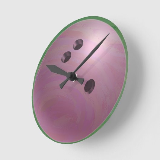 Bowling Ball Roze Ronde Klok (Hoek)