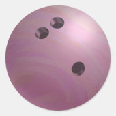 Bowling Ball Roze Ronde Sticker (Voorkant)