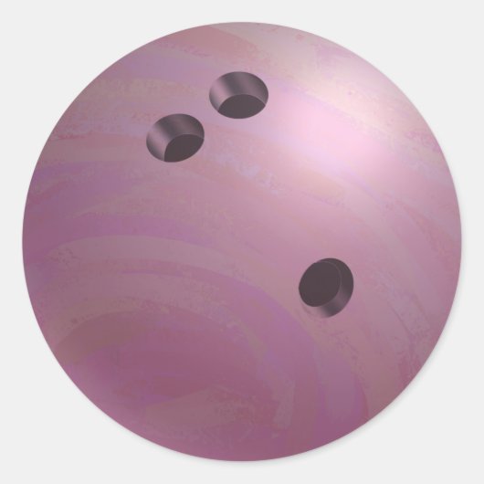 Bowling Ball Roze Ronde Sticker (Voorkant)