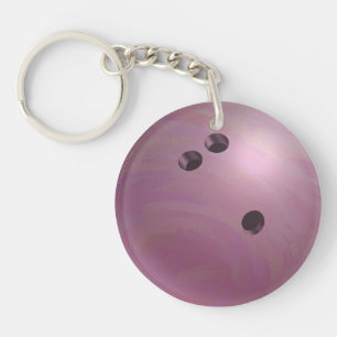 Bowling Ball Roze Sleutelhanger