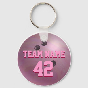 Bowling Ball Roze Sleutelhanger