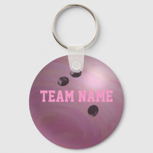 Bowling Ball Roze Sleutelhanger