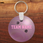 Bowling Ball Roze Sleutelhanger (Voorkant)