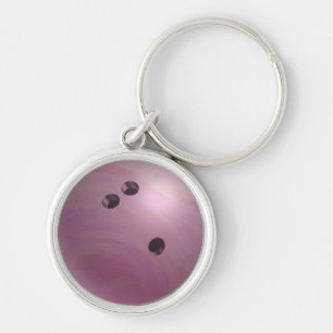 Bowling Ball Roze Sleutelhanger