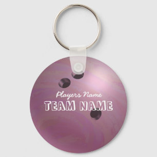 Bowling Ball Roze Sleutelhanger