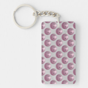 Bowling Ball Roze Sleutelhanger