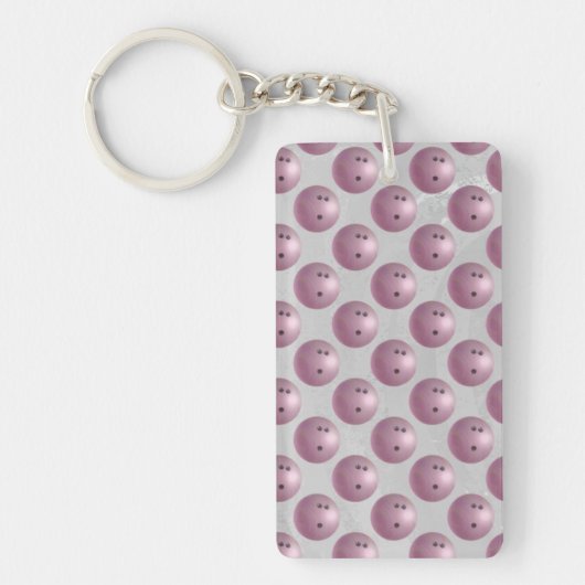 Bowling Ball Roze Sleutelhanger (Voorkant)