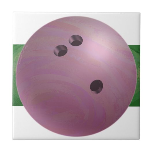 Bowling Ball Roze Tegeltje (Voorkant)