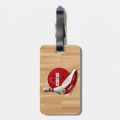 Bowling Ball-schoen en -pin met uw eigen naam Bagagelabel (Achterkant verticaal)