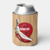 Bowling Ball-schoen en -pin met uw eigen naam Blikjeskoeler (Blikje Voorkant)